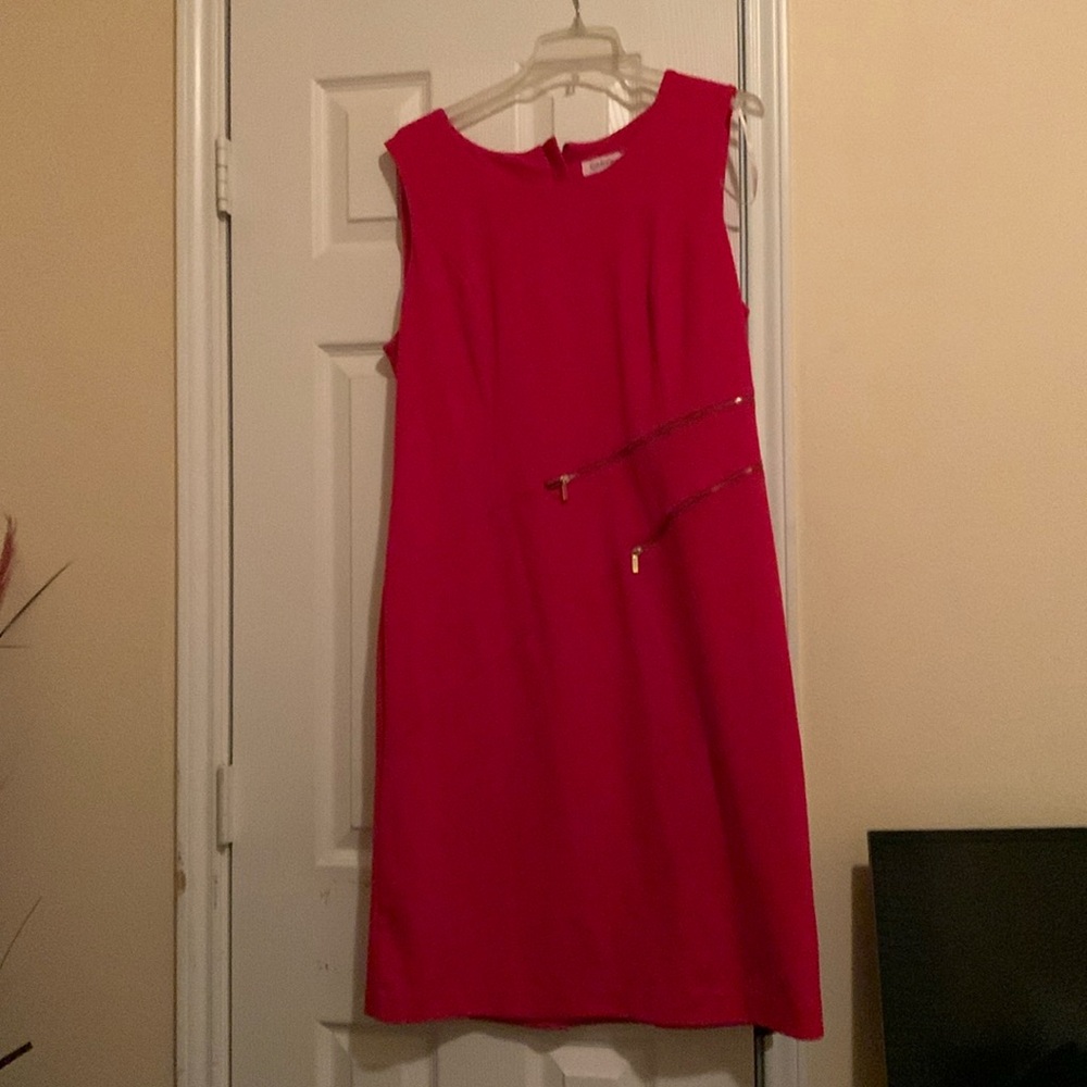 CALVIN KLEIN WOMENS RED DRESS